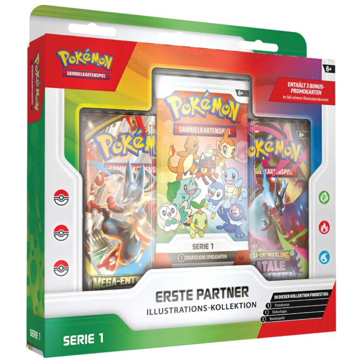 Pokémon - Coffret collection Illustration Premier partenaire Série 1 - Allemand