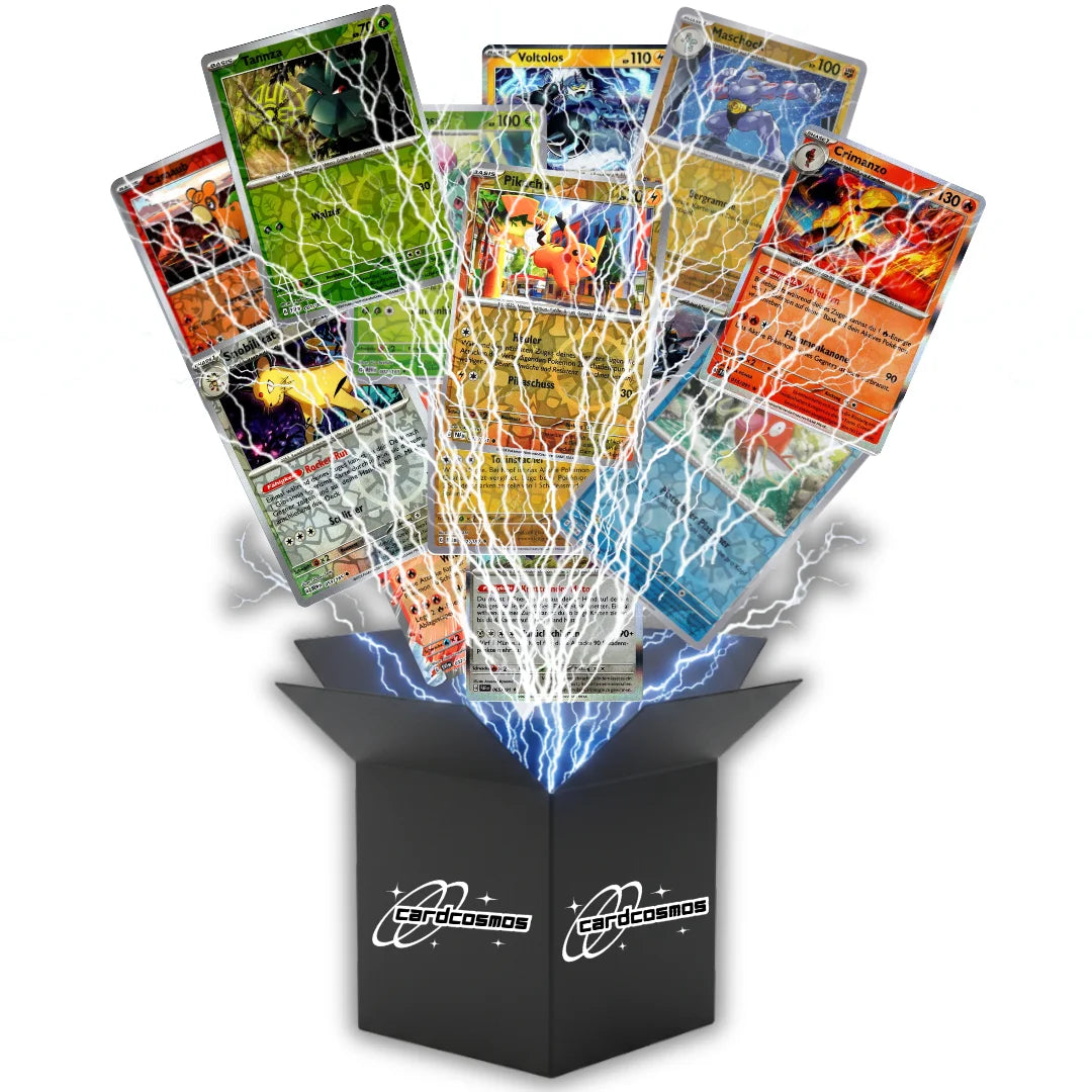 Pokémon Set de cartes Holo Allemand – 100 cartes Holo & Reverse holo + 100 Protège cartes