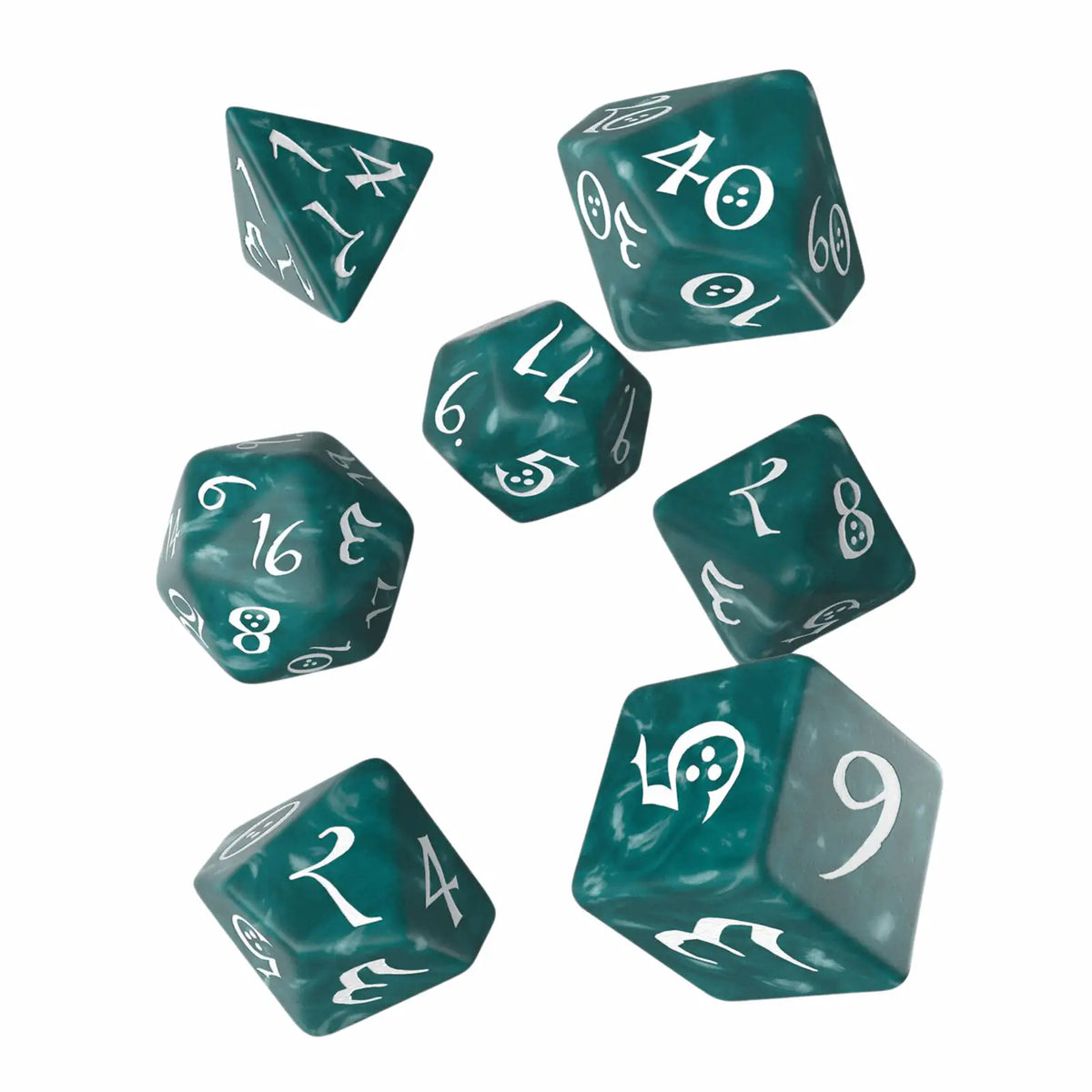 Q Workshop - Classic RPG Stormy & white Dice Set (7)
