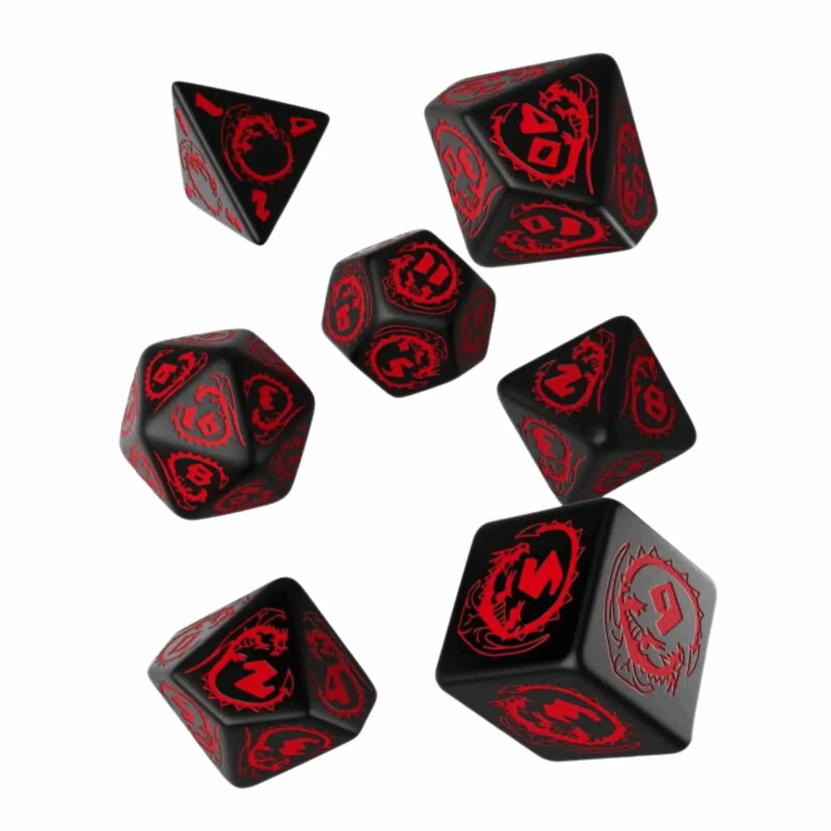 Q Workshop - Dragons Black & red Dice Set (7)