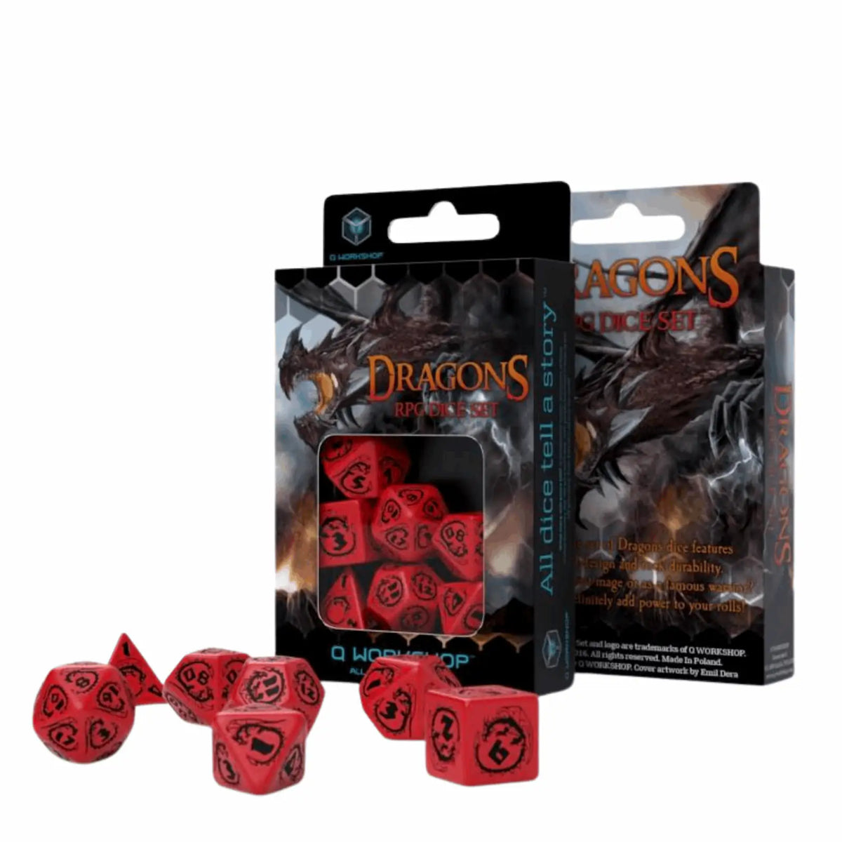 Q Workshop - Dragons Red & black Dice Set (7)