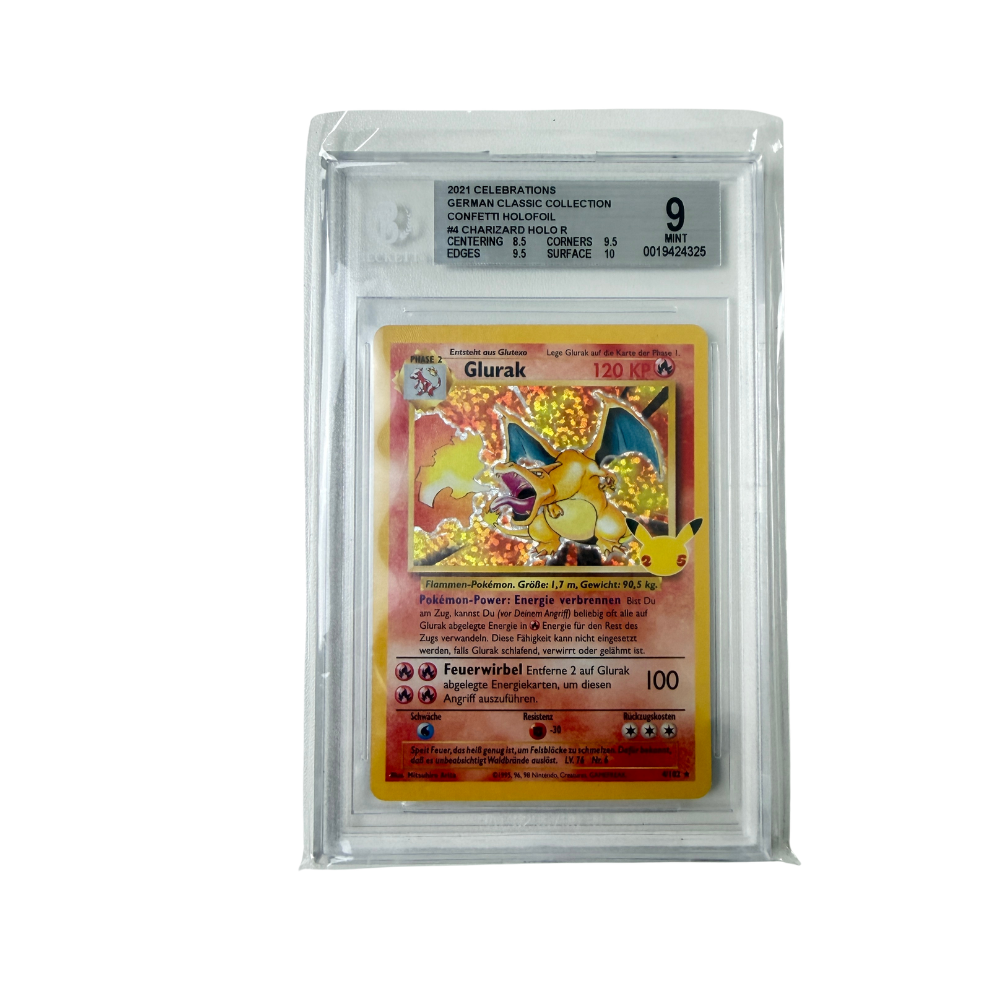 Pokémon - Dracaufeu #4/102 (Celebrations Confetti Holo) – Beckett 9 Mint