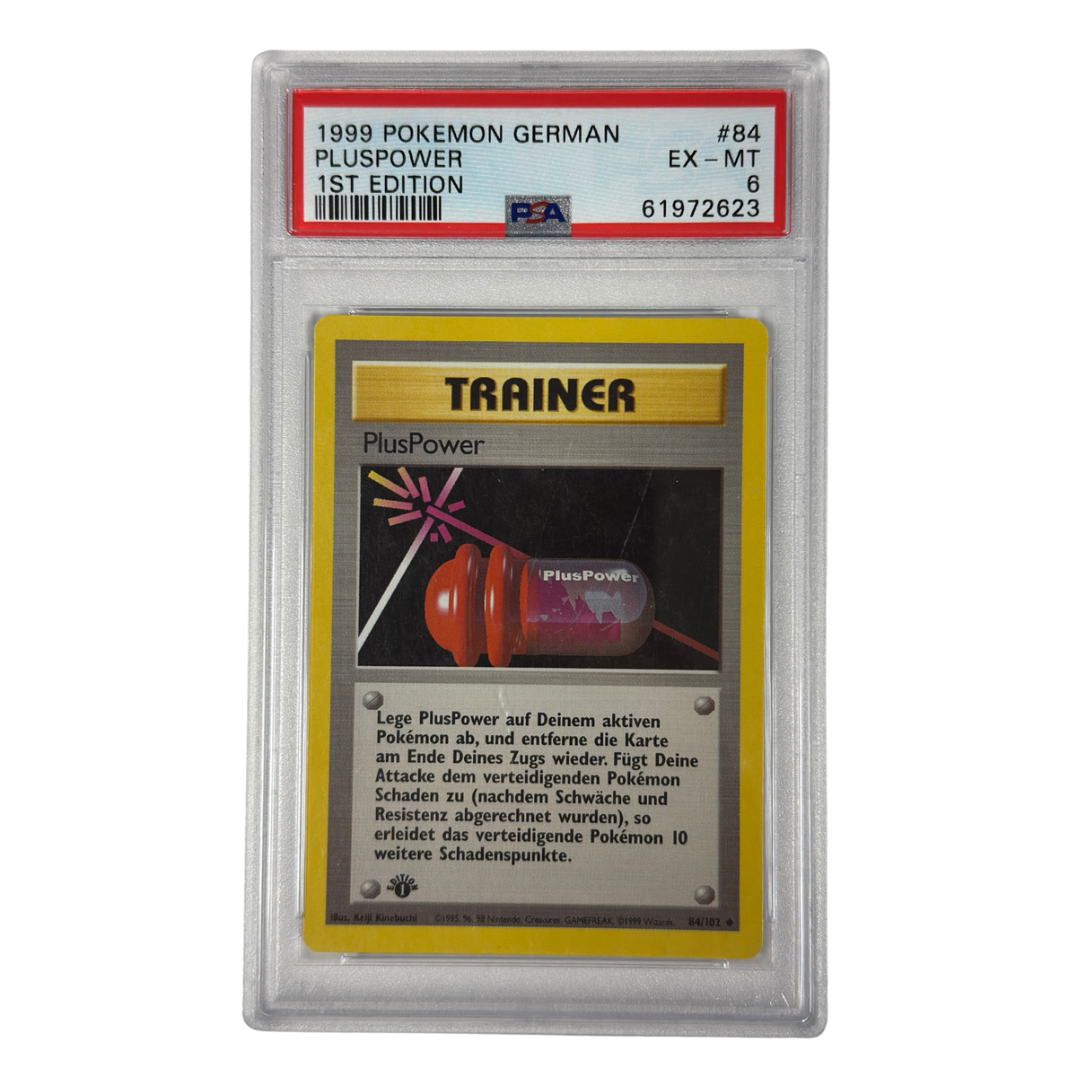 Pokémon - PlusPower 1st Edition #84/102 Base Set (1999) Allemand – PSA 6 EX-MT