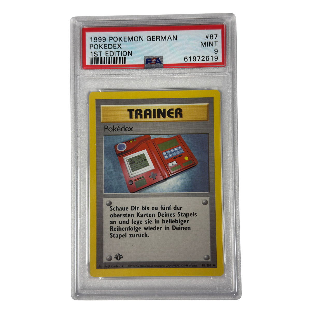 Pokémon - Pokédex 1st Edition #87/102 Base Set (1999) Allemand – PSA 9 Mint