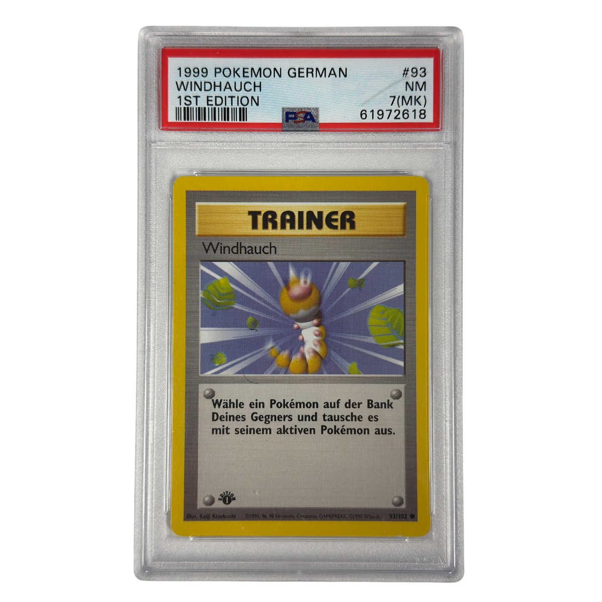 Pokémon - Vent Violent 1st Edition #93/102 Base Set (1999) Allemand – PSA 7 NM