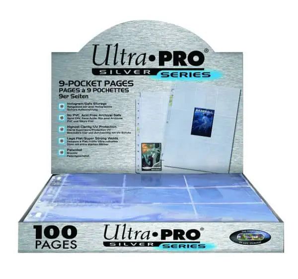Ultra Pro - Silver 9-Pocket Pages (11 Hole) Display (100 Pages)