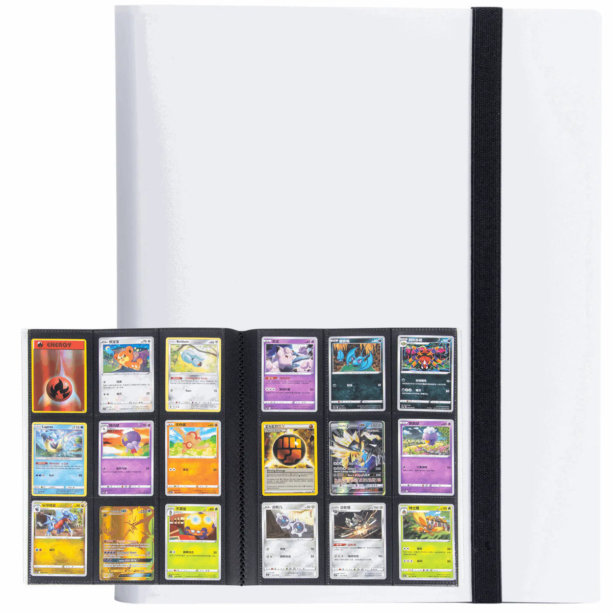 cardcosmos - 9 Pocket Basic Strap Binder - Weiß